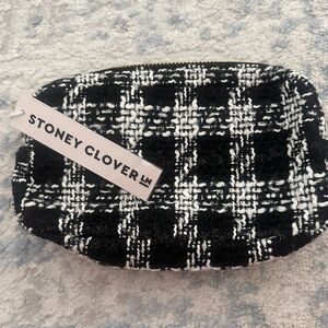 Stoney Clover Black and White Plaid Pouch - Destination London